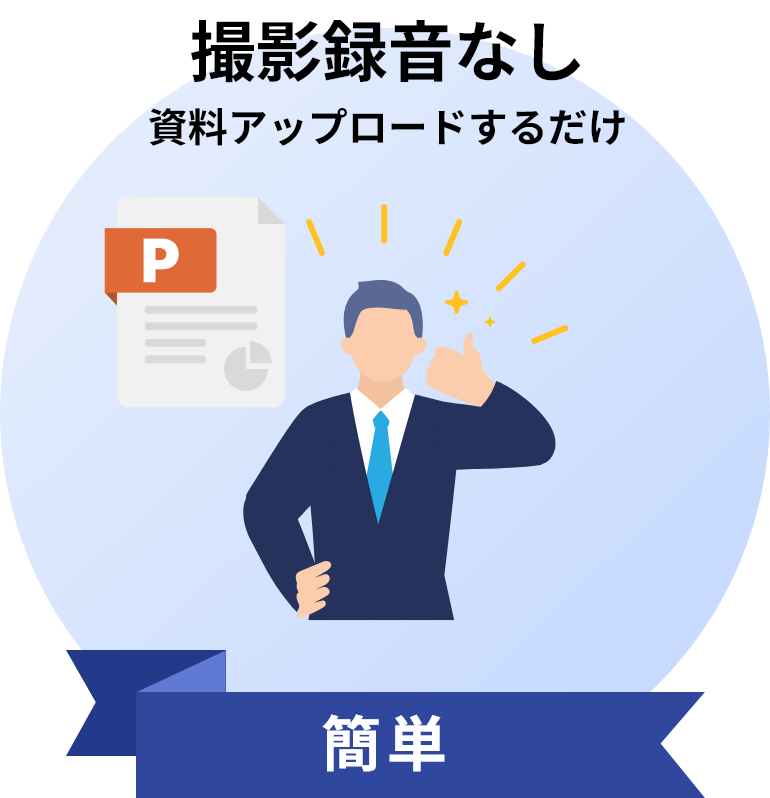 撮影録音なし　資料アップロードするだけ　簡単
