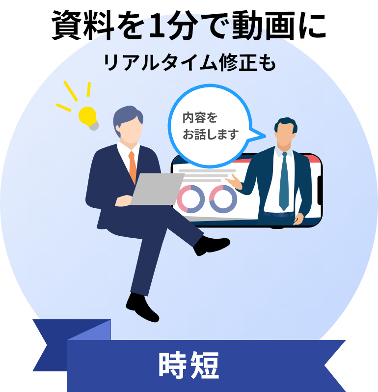 資料を1分で動画に　リアルタイム修正も　時短